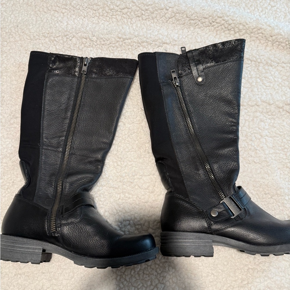 Earth Origins Black Leather Fashion  Boots